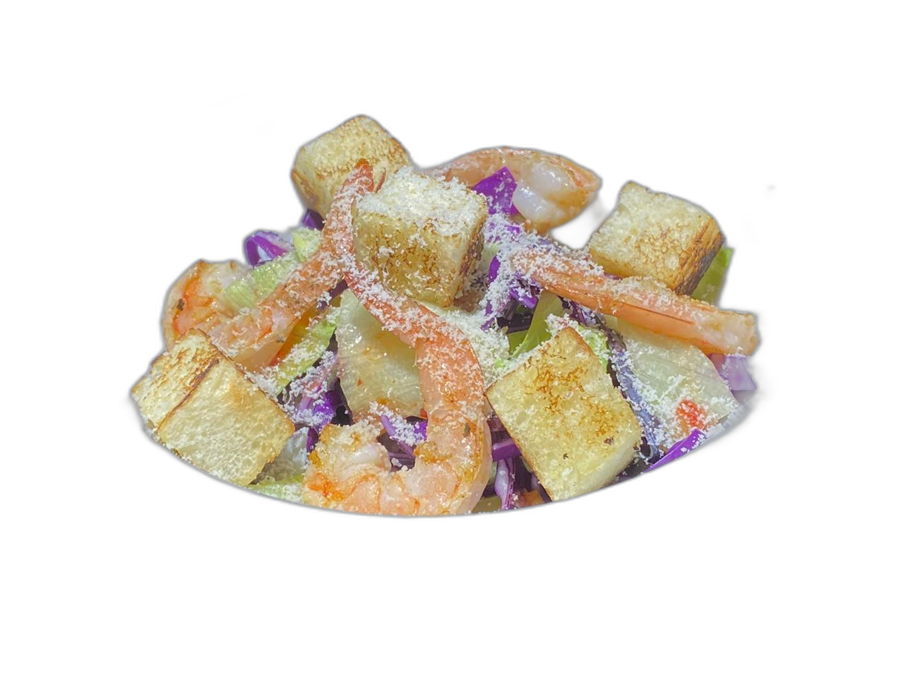 Салат Цезарь с креветками